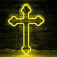 Jesus Cross Neon Signs,Cross Neon Sign Wall Lights Art Lamp Hanging for Home Room Bedroom Christian 