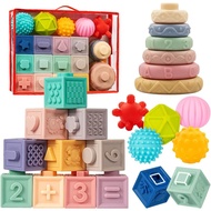 JyuileBabyToys6-12Months,MontessoriToyforBabies6-12Months,InclStackingBuildingBlocks&SoftInfantTeeth