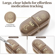 FJIT 7 Day Pill Organizer Box,Weekly Pill Organizer 2 Times a Day, Daily Box AM PM, Portable Travel 