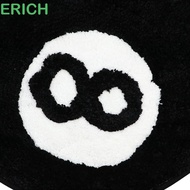 ERICH1 8 Ball Carpet, Plush Anti-slip 8 Ball Rug, Creative Black Skin Friendly Round 8 Ball Mat Hoom
