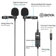 BOYA (BOYA) BY-M1DM Dual Microphone Head Version M1 Lavalier Microphone 6m Long Line Interview Micro