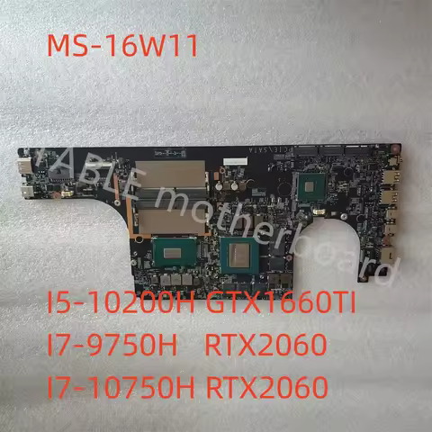 Ms-16W11 For MSI GF65 Thin 15.6" Laptop Motherboard I7-9750H I7-10750H GTX1660 RTX2060 100% Works Pe