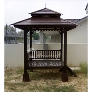 Gazebo pondok kayu buatan tangan 5x5 siap pasang dan hantar FREE DELIVERY
