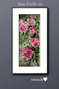 wwnib ภาพวาดสีน้ำ ขนาด 11 x 26 ซม.  วันเกิด ของขวัญ  ภาพติดผนัง กรอบรูปตั้งโต๊ะ  BB13