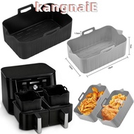 KANGNAI Air Fryer Baking Tray, Silicone Rectangle Air Fryer Basket, Reusable Rectangle Basket Contai