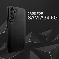 EllaStuff COD Available Case Samsung A34 5G / A54 5G Softcase PREMIUM LEATHER BLACK Casing Samsung A