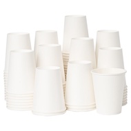 YEEHAW 500 Pack 8oz Disposable Paper Coffee Cups, White Hot/Cold Drinking Cups for Coffee, Chocolate