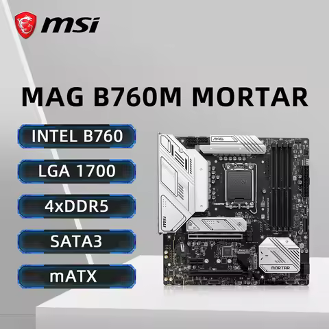 MSI MAG B760M MORTAR Motherboard Support i9-14900K i7-13700K i5-12400F i3-12100 CPU 7200MHz HDMI M.2