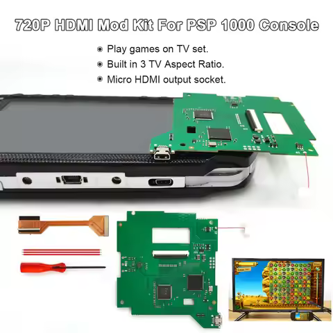 Hispeedido PSP 1000 HDMI-Compatible PCB Mod Kits For PSP 1000 Digital to Digital For PSP 1000 Consol