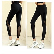 Quần legging Nữ Phối Túi Lưới Cạp Cao Ôm Eo/ Tôn Dáng/ Thoáng Mát/ Co Dãn 4 Chiều