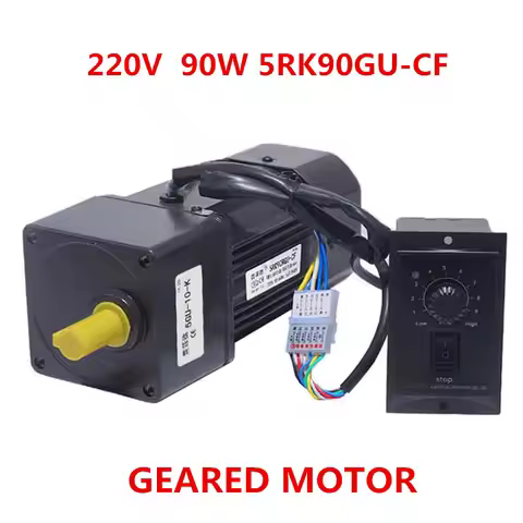 90W 220V 5RK90GU-CF 450-2.7RPM AC Reversible Gear Variable Speed Motor 1:3-1:500 AC Gear Reducer Gea