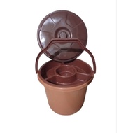 (12 pcs) 2,5 Gallon Bucket with Mocha Lid + Samir - Celebration Bucket - Plastic Bucket - Multipurpo