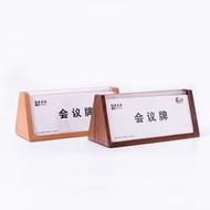 Workstation Name Plate Job Title Conference Beech Wood Desk Plate Acrylic Transparent Double-Sided S