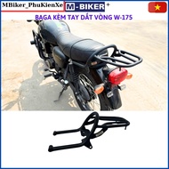 Baga W175, bag with W175 ring handle, bag mounted on side bag frame w175, accessories W175 mbiker