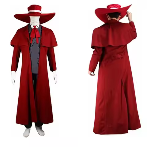 New Vampire Hunter Cosplay Hellsing Alucard Costumes Cool Man Suits Content Long Coat Best Outfits G