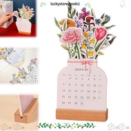 LUCKYSTOREGOODS1 Bloomy Flowers Desk Calendar, Desk Calendar  Year Countdown Calendars, Portable Off