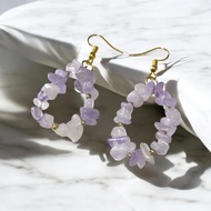 [MAMATIAM] Amethyst/Rose Quartz Loop Crystal Earring