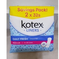 Kotex Panty Liner Daily Fresh Regular Unscented 2 x 32s