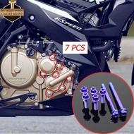 ◆ FLAWLESSTI Suzuki Raider 150 Fi Raider 150 Carb Gr5 CNC Titanium Bolts Crankcase Disc Engine Oil