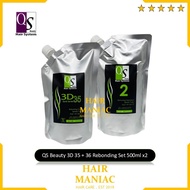 QS Beauty 3D35 Speedy Types Rebonding Cream 500ML + Neutralizer Cream 500ML (For Sensitized Hair)