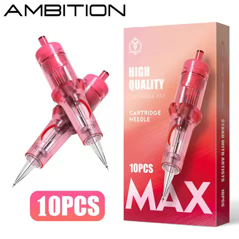 Ambition 10pcs Pink Permanent Makeup Tattoo Cartridge Needle 1 3 5 7 RL F For Tattoo Machine Pen Dis