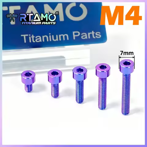 RTAMO Gr5 Titanium Bolts M4x6/8/10/12/15/20/25 Cylindrical Hexagon Socket Head Bolts for ABS Sensor 