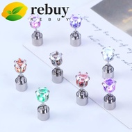 REBUY Glow Earrings Dazzling Earring Colorful Rhinestones Bar Trinket Flashing Earrings Men Earrings