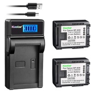 Battery 2 Pack & Slim LCD USB Charger for Canon BP-808 Canon VIXIA HF G10 G20 M30 M31 M32 M40 M41 M3