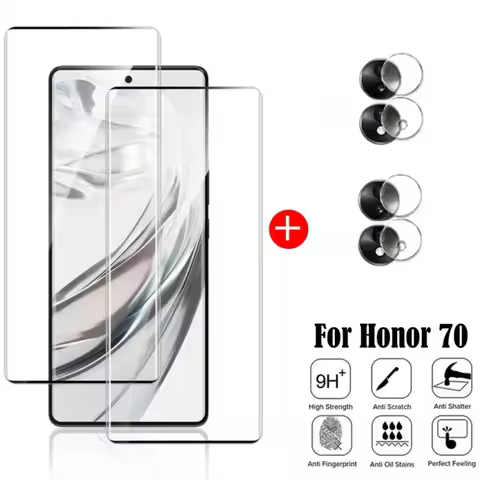 For Honor 70 Glass Honor 70 Tempered Glass 9H Full Curved Protective Screen Protetor for Huawei Hono