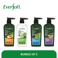 [Bundle of 2] EVERSOFT Organic Shampoo 480ml - Avocado/Aloe Vera/Olive Oil/Matcha