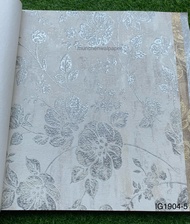 Wallpaper Dinding Korea Motif Florall Metalic Brocade Fabric Vintage Retro Termurah