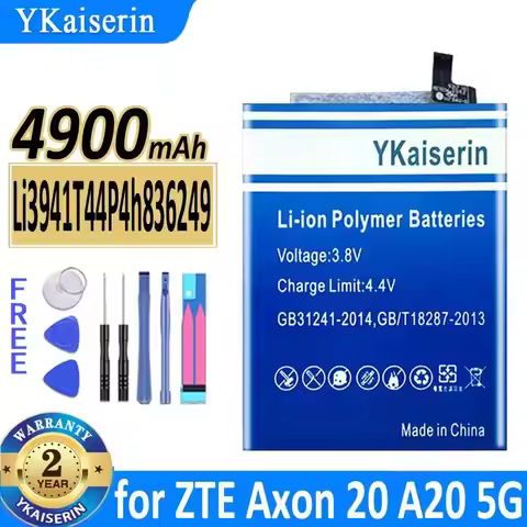 4900mAh For Zte Axon 20 A20 5G Standard Edition A2121 Mobile Phone Battery Li3941T44P4h836249 Reliab