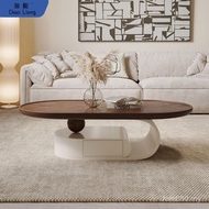 Creative Walnut Living Room Coffee Table Artificial Board Designer Retro Cream Modern Simple Solid W