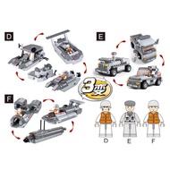 Sluban - Building Blocks Bricks Army Aircraft Carrier Air Sea Land Forces 9 Into 1 M38-B0537 Boys To