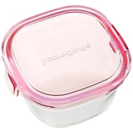 Iwaki Heat-Resistant Glass Storage Container Pink Square SS 200ml Pack & Microwave