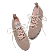 韓國 Rockfish BELLA LACEUP FLAT(SUEDE) 麂皮綁帶平底鞋 六色/ 可可棕COCOA/ 25 cm