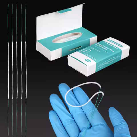 50pcs/box Threaders Tooth Floss Toothpick Tool Floss Holders Between Orthodontic Braces Bridge Tract