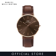 Daniel Wellington Classic 40mm St Mawes Rose Gold Arctic Dial - Watch for men - Leather strap - DW official - Mens watch - Male watch - Blue dial - Authentic นาฬิกา นาฬิกาผู้ชาย