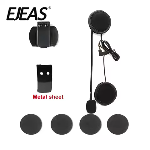 Ejeas V6 Pro V4 3.5MM Earphone Microphone Speaker Metal Clip For Vnetphone V6 Motorcycle Helmet Blue