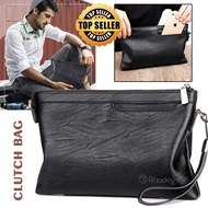 Dompet Clutch Pria Bahan Kulit Tas Genggam Bisnis Handbag Hand Bag Long Wallet Zipper Resleting Domp