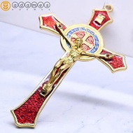 ADAMES Saint Crucifix Pendant, Catholic Prayer Catholic Jesus Cross, Cross Accessories Alloy Medal R