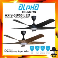 ALPHA Alkova AXIS-5B/56 & AXIS-5B/56 LED 56 Inches ULTRA DC Motor Remote Ceiling Fan 8+8 Speed