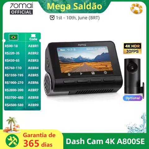 70mai Dash Cam 4K A800SE UHD Support Dual-Channel 24H Parking HDR Supercapacitor Wifi 6 Voice Contro