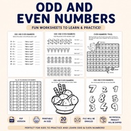 [PDF] Odd and Even Numbers Worksheets, 20 Pages, Printable Math Worksheets, Kids Math Activity, PDF 