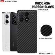 [Black] Back Skin 3D Carbon Black Xiaomi Redmi 14 14C 13 13C 12 4G 12C 10-2022 10A 10C Redmi 9T 9 9A