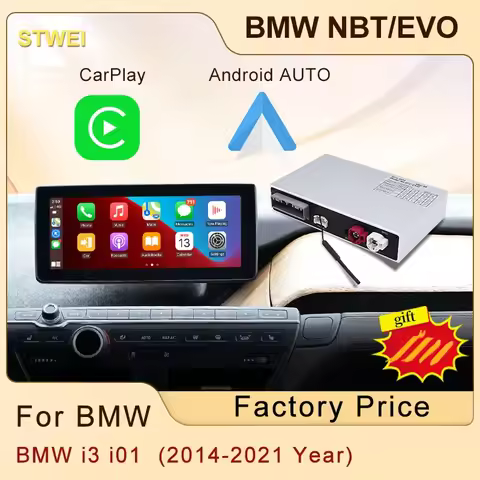 For BMW I3 I01 NBT EVO System 2013-2020 Wireless CarPlay Android Auto Mirror Link AirPlay Support Bl