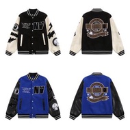 BAPE猿人頭多字母LOGO貼布繡刺繡夾克棒球服外套