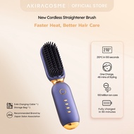 Japan AKIRA Akiracosme Cordless Hair Straightener Comb, Negative Ion 6000mAh USB Portable Hair Strai