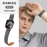 สายนาฬิกาหนังแท้ ROMISS สำหรับ Apple Watch ลายมะพร้าว สัมผัสหรูหรา เข้ากันได้กับทุกเพศ อุปกรณ์เสริมส