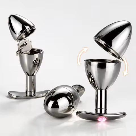 Stainless Steel Anal Plug Hollow Butt Plug Detachable Hollow Design Massager Dilator Masturbation Ca